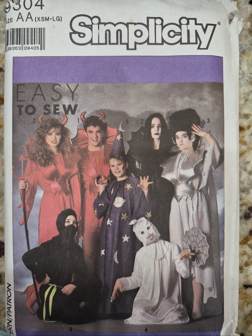 Simplicity Sewing Pattern Halloween Costumes XS -Large Ghost Ninja Devil...